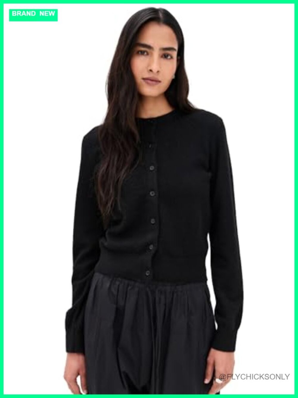 White + Warren Cashmere Button Front Crew Neck Cardigan Lightweight